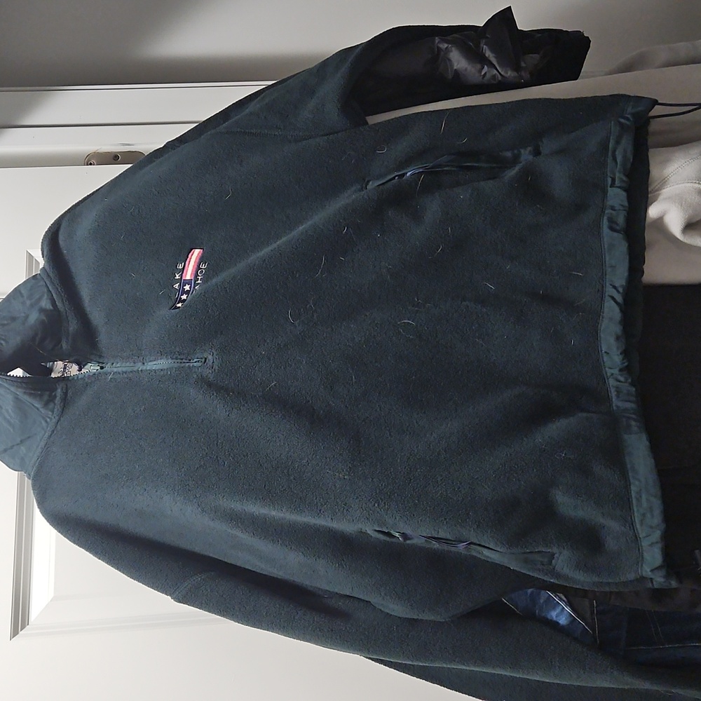 Lake Tahoe Oarsman Forest Green Fleece 1/4  Zip Ykk Zipper Up Jacket